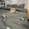 sets INS Style Cute Cartoon Panda Bedding Set Soft Duvet Cover Set Queen Full Size Flat Bed Sheet Kids Quilt Cover Pillowcase Kawaii