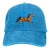 Ball Caps 3D Horse Denim Hat Adjustable Unisex Tactical Baseball