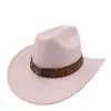 Breide rand hoeden emmer hoeden nieuwe westerse cowboy hoed heren en dames jazzhoed retro cowboy brim rem mantel kerk hoed y240425