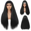 Straight New Wig Womens Black Full Long Headband Simulation Fluffy Headset Yaki