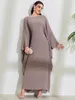 Ethnische Kleidung Eid Muslim Partykleid für Frauen Jalabiya Abaya Ramadan Lange Kleider Abayas Frau Fledermaushülle Kimono Robe Caftan Vestidos