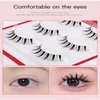 3 pairs Manga Fairy Eyelash Reusable Memory fibers Transparent stem Three-dimensional layering Full strip Lashes extentions