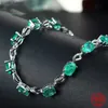 Ketting 925 Sterling Silver Emerald Bracelet Chain For Women Fashion Jewelry Accessories