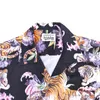 Chemises décontractées pour hommes Wacko Maria Short à manches courtes et Tiger Pattern Women Imprimée TE-shirt de haute qualité