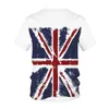 Erkek Tişörtleri Union Flag T-Shirts Union Jack 3d Baskı İngiltere Tshirt Üstleri Erkekler Moda Hip Hop Gömlek Erkek Kız Harajuku Giyim