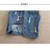 Damesvesten 2024 Spring herfst denim vest vrouwen kleding vintage gat mouwloze Jean Waistcoat korte jas vrouwelijke bovenkleding