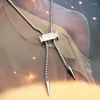 Bow Ties Sexy Bolo Tie Necklace For Women Girls Cool Jewelry Chain Lariat With Cuboid Chokers Body Summer