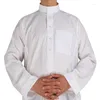 Ubranie etniczne Thobe hurtowy islamski styl saudyjski super biały stojący szyja szata długiego rękawu