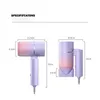 Folding Hairdryer With Carrying Bag Air Anion Hair Care For Home MIni Travel Dryer Blow Drier Portable Brush 240412