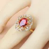 Свадебные аксессуары с золотыми аксессуарами в Дубае 18K AAA Red Garnet Bridal Setts для браслетов для женщин и кольцевых наборов 240419