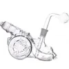 Großhandel 3D Artillerie Design Glas Dab Rig Bongs Shisha Duschhead Perc Bong 14mm weibliche Wassertabakrohre mit Daunen Ölbrenner -Topf oder Rauchschüssel