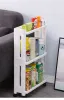 Стойки 1PC Slim Storage Cart, стойка для хранения зазоров с колесами с колесами, многослойный белый подвижный швей