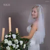 Veli da sposa yueji doppio velo semplice maschera d'avorio bianco abito accessorio per matrimoni 2024 sposa tiara para nodia de boda yj28