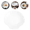 Dinnerware Sets 4 Pcs Appetizer Tray Shell Dish Western Plate Ceramic Salad Multi-function Plates Creative Dessert Trays White