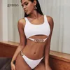 Swimwwear pour femmes Push Up Bikini Set High Cut Femmes Sexy Ring Swimsuit Femme Brésilien Souet de bain d'été Hollow Out Biquini