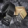 Pasy Mens Belt Army Outdoor Tactics Multi Functional Combat Survival Wysokiej jakości Korpus Morski Canvas Nylon Mens Luxury Q240425