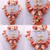 Bijoux de mariage Ensembles Dudo TRENDY NIGERIAN POUR FEMMES Collier Boucles d'oreilles Bracelet Bijoux Nature Coral Perles 230216 Qualité d'origine