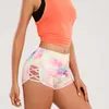 Shorts Shorts Tie Dye Stampa laterale Criss Cross Yoga High Waist Out Sports for Women