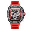 NUEVO ONOLA Full Diamond Multi Functional Fashion Water Watrip Watch Silicone Tape Watch