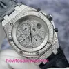 Luxury AP Wrist Watch Royal Oak Series offshore 26067BC Diamond Full Sky Star 18K Platinum Mens Watch 42mm