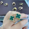 Master sorgfältig gestaltet Ring für Paar hochwertige 18K R Gold Clover Ring Womens Mode und Highend -Gefühl mit gemeinsamem Vnain Cilereft Arplse