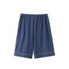 Heren slaapkleding mannen katoen slaapbodem veelzijdige lounge los comfortabele middelste taille huis pyjama shorts elastiek ademend