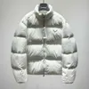 2023 Seasonal New Stand Collar Triangle Tricolor Solid Color Down Jacket European Size