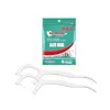 100pcs Ultra mince Floss dentaire cueille de dents de dents avec fil propre entre les dents Nettoyage de l'hygiène buccale