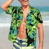 Herren lässige Hemden tropischer Blatt Beach Hemd Palm Hawaiian Männer coole Blusen kurzärmel bequemes Design Top