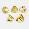 6Pieces Retro Metallic Gold Compated Rings Multi Design Simple Classic Personality Finger Sieraden Gift 4 240424