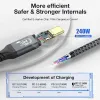 Accessories 240W Fast Charging Cable USB4 Type C Cord 40Gbps Data Transfer 8K60Hz for Thunderbolt 3/4 iPhone 15 Pro Max SSD Power Bank