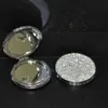 Spiegels creatieve diamanten draagbare make-up spiegel ronde hartvormige 2 keer vergroting hd dubbelzijdige spiegel vouwen kleine spiegel