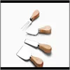 Бар обеденный нож Другие эсесории Home Garden4 ПК с деревянной ручкой стальной нержавеющий сыр кухонные ножи кухонные ножи DE DE