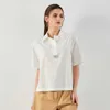 Polo krage bomullsblandning t-shirt femme toppar för kvinnor kvinnor t-shirts kvinnor t-shirts oem odm kläder gratis frakt