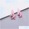 Hair Accessories Old Cobbler Ets001 Baby Clip Five-Pointed Star Flash Powder Plastic Spraying Color Droplet Shape Candy Girl Drop Deli Otxab