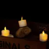 Pack med 6 eller 12 fjärrkontroll Small Tealights Hem Dekorativa Candlesfake Realistic Warm White Dancing LED Swing Candle Light 240417