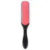 9-rader Detangling Hair Brush Denman Detangler Hårborste hårbotten Massager rak lockigt våt hårkam för kvinnor män hemsalong