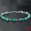 Ketting 925 Sterling Silver Emerald Bracelet Chain For Women Fashion Jewelry Accessories