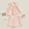 Clothing Sets Toddler Baby Girls Summer Clothes Sleeveless Cami Tops And Shorts Headband Set 3 Piece Outfit