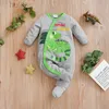 Rompers Baby Cankle Phemsuit Cartoon 3D Chameleon Print for Spring and Soft Spring and Autumn Long Cluvery 0-18m Newborn D240425