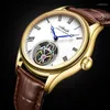 Armbandsur Aesop Flying Tourbillon Watch Men's Mechanical Business Skeleton Luxury Sapphire Clock for Man Support Drop