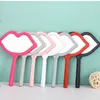 Mirrors Lip Shape Makeup Mirror Portable Handheld Mirror Lips Makeup Mirror SPA Salon Compact Mirrors Cosmetic Mirror For Women