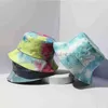 Designer Wide Brim Hats & Bucket Hats New men's and women's printed tie dyed fisherman hat outdoor sun protection bucket hat graffiti double-sided hat Caps
