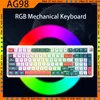 Mekaniskt tangentbord trådlöst Bluetooth 2.4G USB Tre -läge RGB Anpassad Swap Laptop Gamer PC -spel