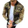 Jackets masculinos elegantes casaco masculino elegante impressão casual de manga longa de manga longa