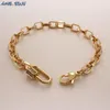 Link Bracelets SUNSLL Gold Color Copper Fashion Zircon Hexagonal Prism Bangles Jewelry Personalized Accessories For Women Gifts