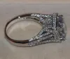 Maat 511 Luxe sieraden 8ct Big Stone White Sapphire 14KT Wit goud gevulde GF gesimuleerde diamanten bruiloftsband ring LOV4681170