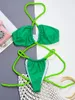 Damen Bikini Bikini Set Sexy Green String Halhter Frauen Mikro -Tanga Badeanzug Verband hochgeschnittener Badeanzug Biquini 2024 Mujer