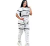 Fashion new Womens Tracksuits designer full printed sport suits short-sleeve shirts Tops and jogging pants two piece sets outfits Sportswear tracksuit