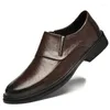 Sapatos casuais homens homens genuínos de couro marrom confortável sutura slip-on wedding designer de vestidos de festas focadeiras de negócios formal